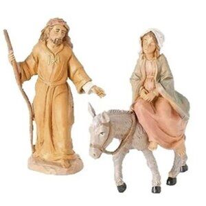 Fontanini 5" JOURNEY TO BETHLEHEM Mary Joseph by Roman - New in Box 51502